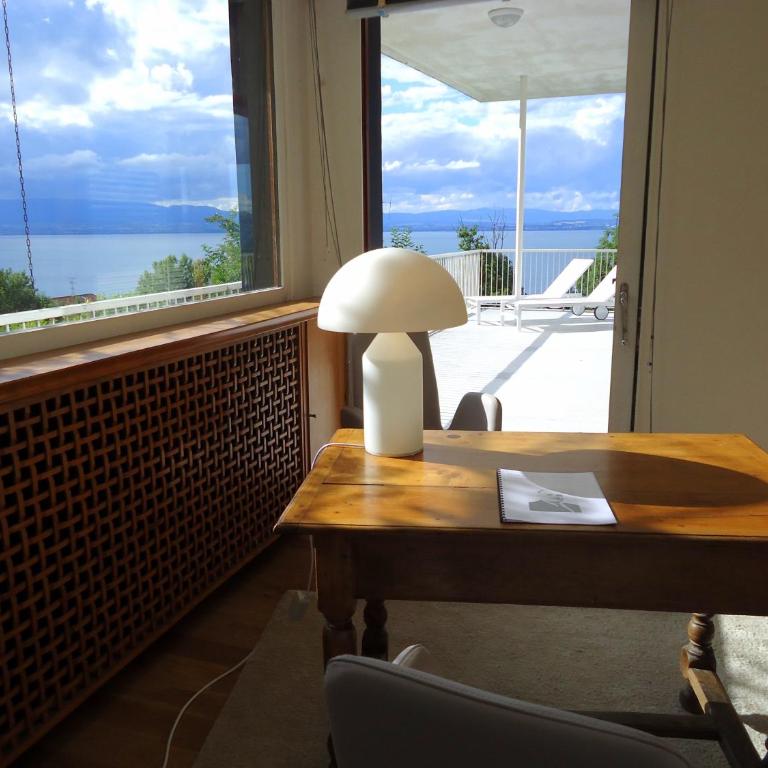 Evian villa with Lake Geneva views in 1960 mid-century modern style - Villa - 23