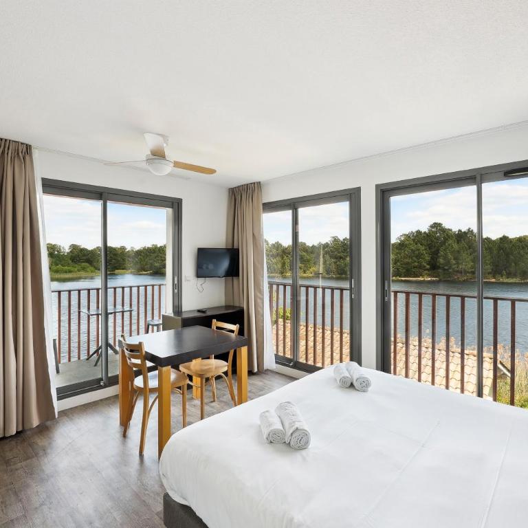All Suites Appart Hôtel - Bassin d'Arcachon - Dune du Pilat - Studio Confort avec 1 Lit Double ou 2 Lits Simples - Vue sur Lac - 6