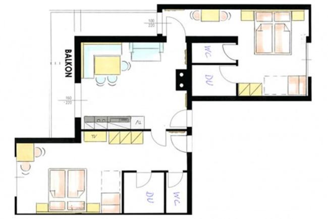 Appartements Rabengut - Two-Bedroom Apartment with Balcony - 11