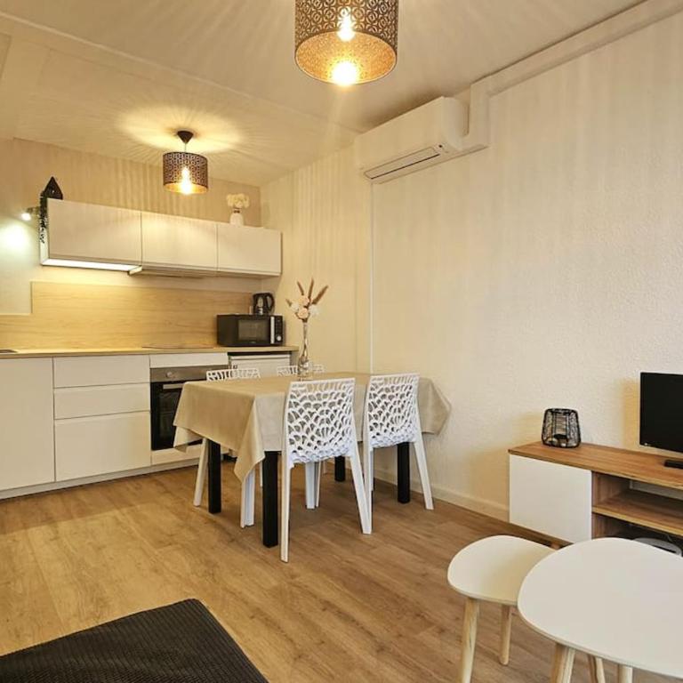 Superbe T2 climatisé avec terrasse & piscine avec accès direct à la mer - Appartement 1 Chambre - 9