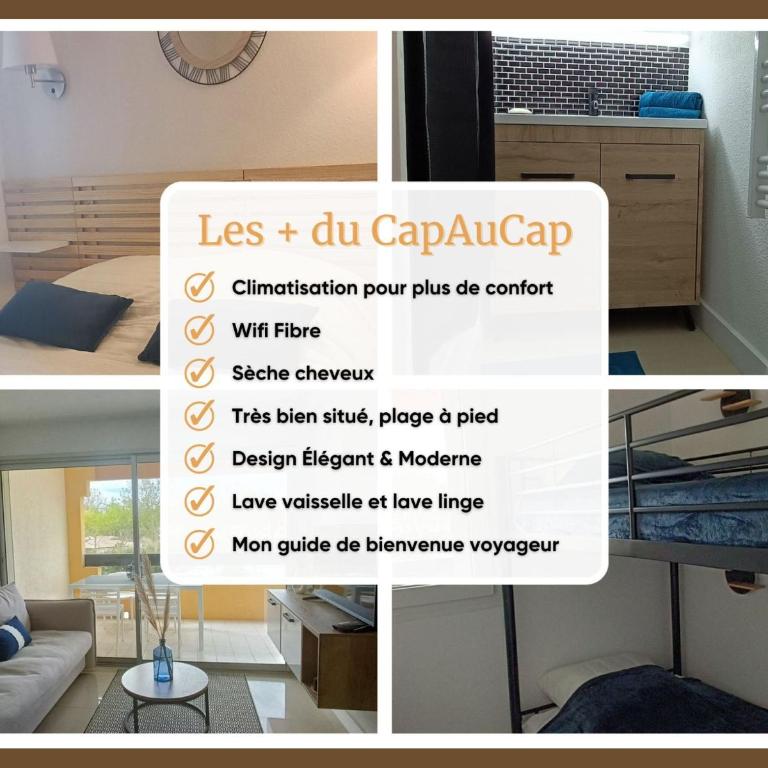 CAP AU CAP - T3 avec Clim WIFI Vue piscine proximité plage Richelieu - Appartamento con 2 Camere da Letto - 9