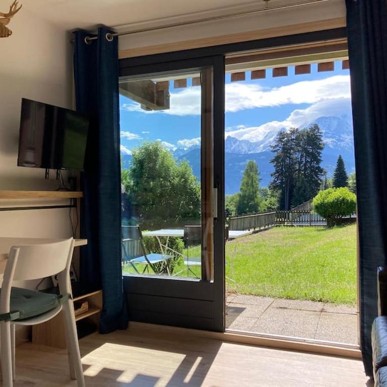 La marmotte: Vue Mont Blanc, terrasse, parking - Appartement 2 Chambres avec Vue sur la Montagne - 19