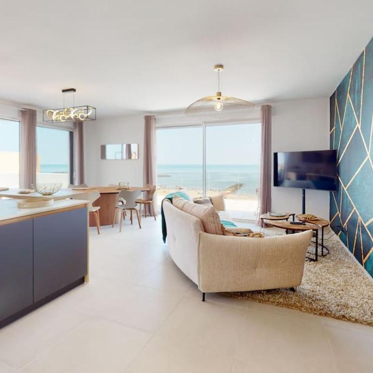 Spendide appartement tout confort, Résidence Archipel T4 en bord de plage, avec grande terrasse aménagée,spa et parking privé - Three-Bedroom Apartment with Sea View - 1