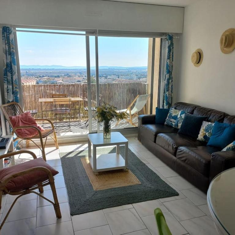 3 pièces 62m2 balcon vue mer accès piscine tennis - Appartement 2 Chambres - 8