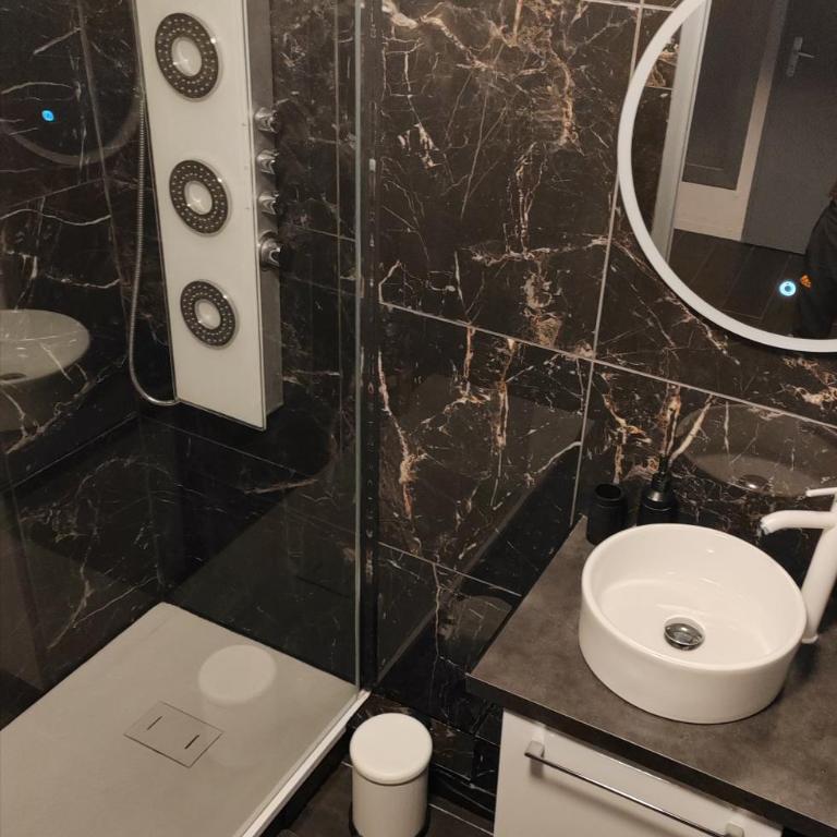 Joli T2, jacuzzi, lit rond, jardin, parking privé, métro - One-Bedroom Apartment - 12