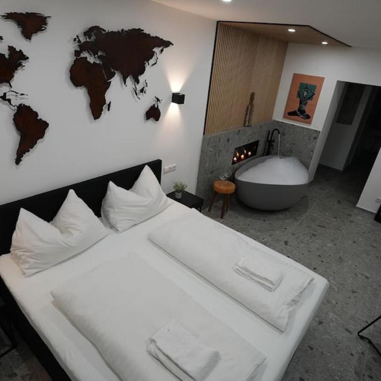 Suite mit Badewanne, Kamin und Parkplatz - Apartment mit 1 Schlafzimmer - 19
