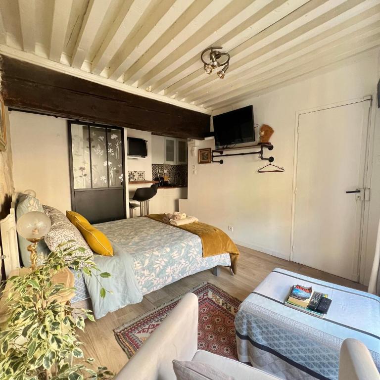Élégant studio Cœur du Centre ville avec WIFI - Studio Lit Queen-Size - 6