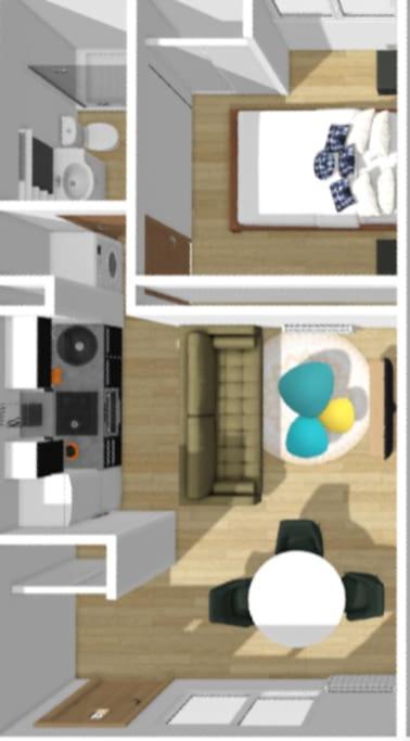 Savane - Appart. tout équipé rénové, avec terrasse - Appartement 1 Chambre - 5