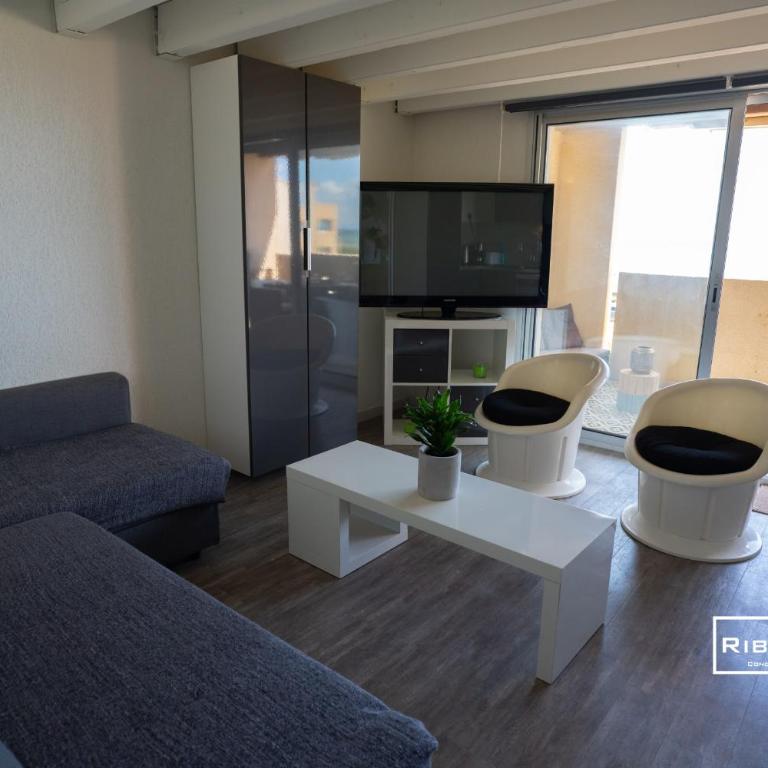 Riboleys - T2 climatisé avec piscine face à la mer - Appartement - 6