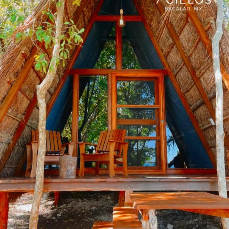 7 CIELOS BACALAR. - Habitación con cama extragrande y vistas al lago - 2