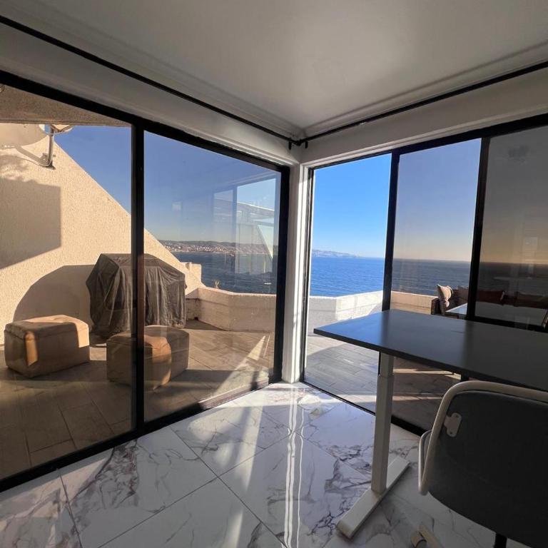 Moderno departamento con dormitorio y terraza con vista al mar y parrilla en Reñaca - Apartamento de 1 dormitorio - 20