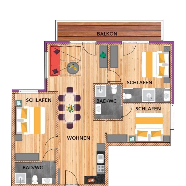 Wellness- und Familienhotel Garni Dachsteinresort - Apartment mit 3 Schlafzimmern - 7