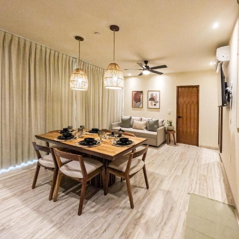 Botánic Departamento Doble en Tulum con Alberca, AC, Amenidades, Cerca de la Playa - Two-Bedroom Apartment with Balcony - 12