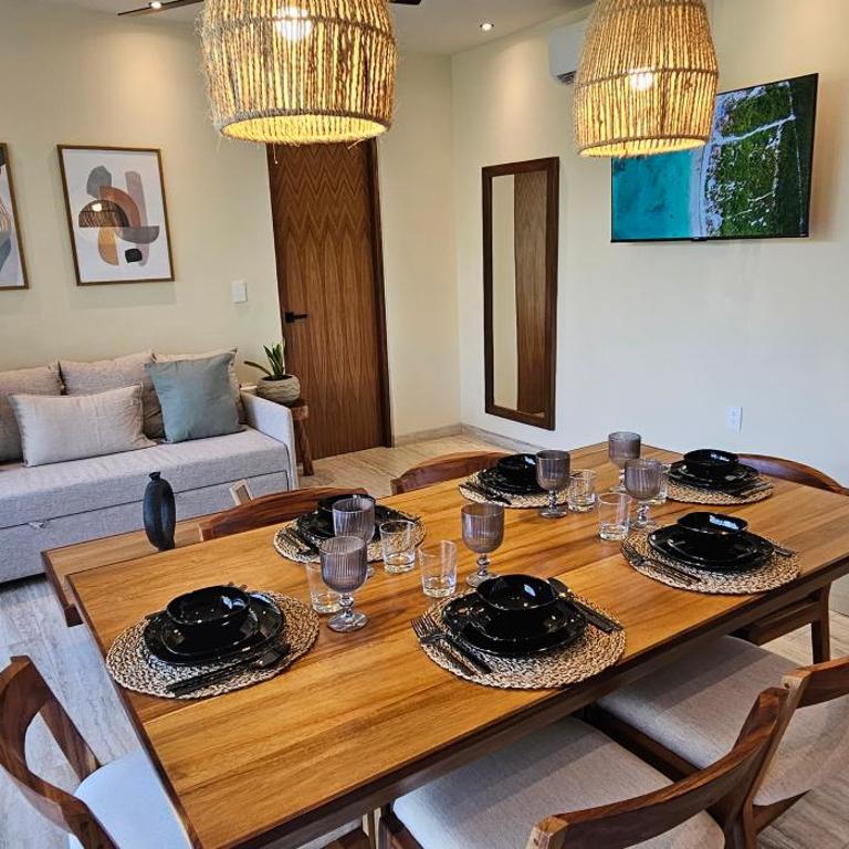 Botánic Departamento Doble en Tulum con Alberca, AC, Amenidades, Cerca de la Playa - Two-Bedroom Apartment with Balcony - 48