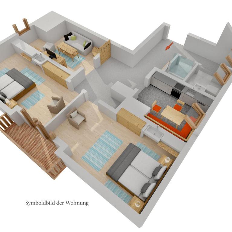 Hauserhof am Goldberg - Apartment mit 2 Schlafzimmern und Balkon - 1