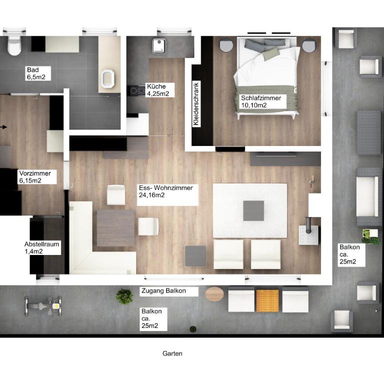 Efeunest - Stilvolles Apartment mit Balkon - Apartment mit 1 Schlafzimmer - 32