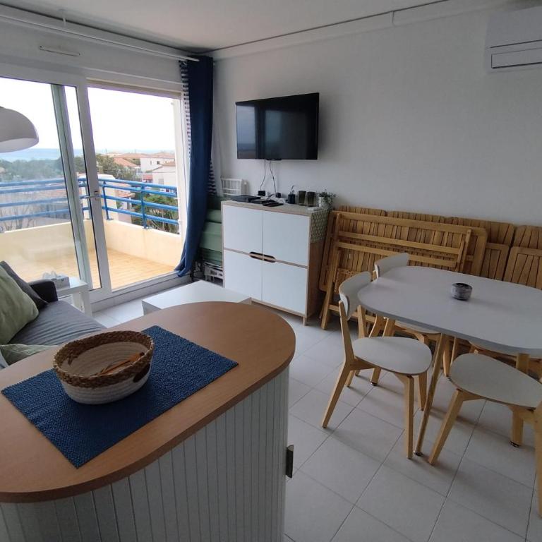 Terrasse panoramique à 180 vue mer et étang - Appartement - 5