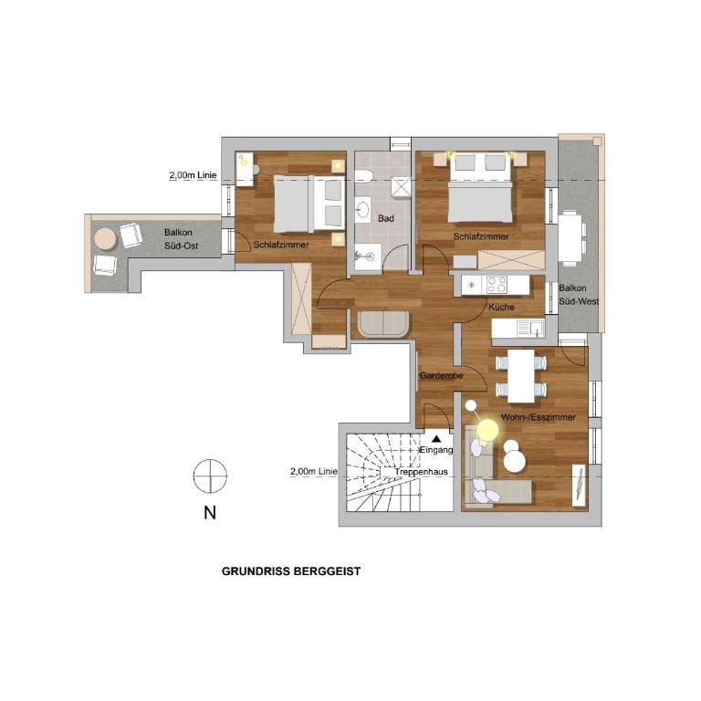 Berghaus Weber - Apartment mit 2 Schlafzimmern und Balkon - 15