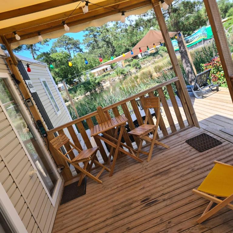 Mobil home avec terrasse - proche plages Cap-Ferret - 4-6 pers Camping 4 étoiles Les Viviers - Mobilheim - 4