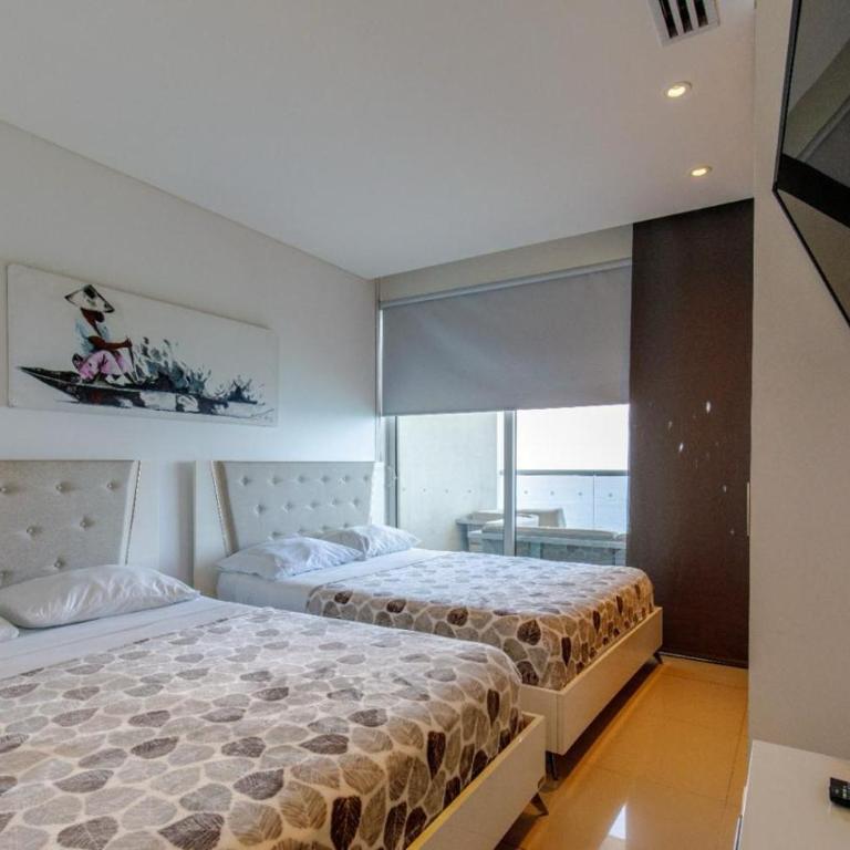 Apartamentos en Edificio H2 Bocagrande Cerca al Mar - Apartamento de 2 dormitorios con balcón y vistas al mar - 14