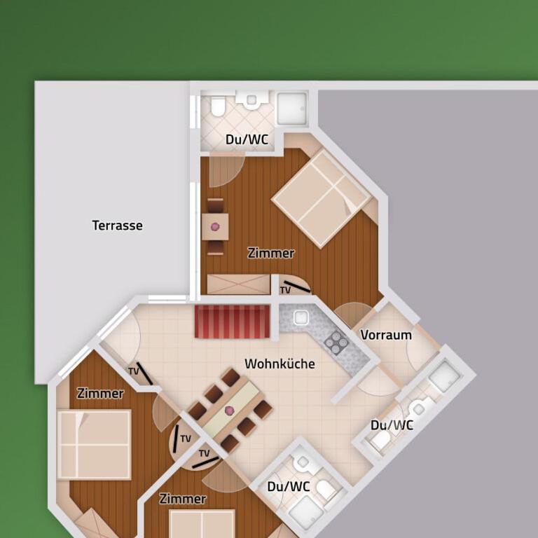 Hotel Garni Ida - Apartment mit 3 Schlafzimmern - 11