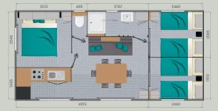 MOBIL HOME GLAMPING CONFORT D'UN HOTEL SANS LES CONTRAINTES PISCINE PROMOTION SEPTEMBRE 3 CHAMBRES - 2 SdB -climatisé - 300m de la mer - piscine - parking - - Mobilheim - 5