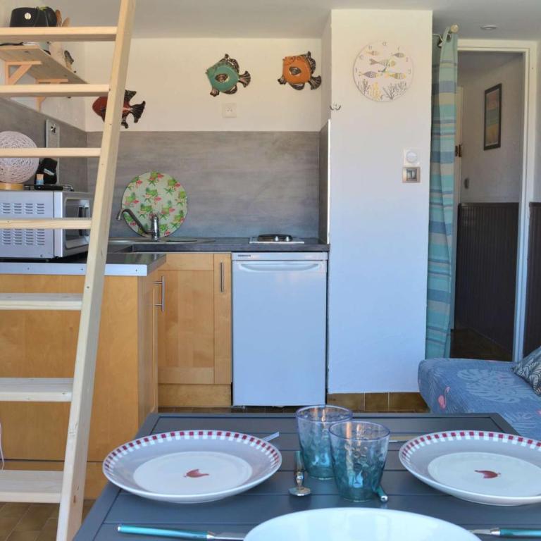 Appart Studio Mezzanine 2 couchages PORT LEUCATE NATURISME PL010-832 - Appartement 4 Chambres - Vue sur Piscine - 2
