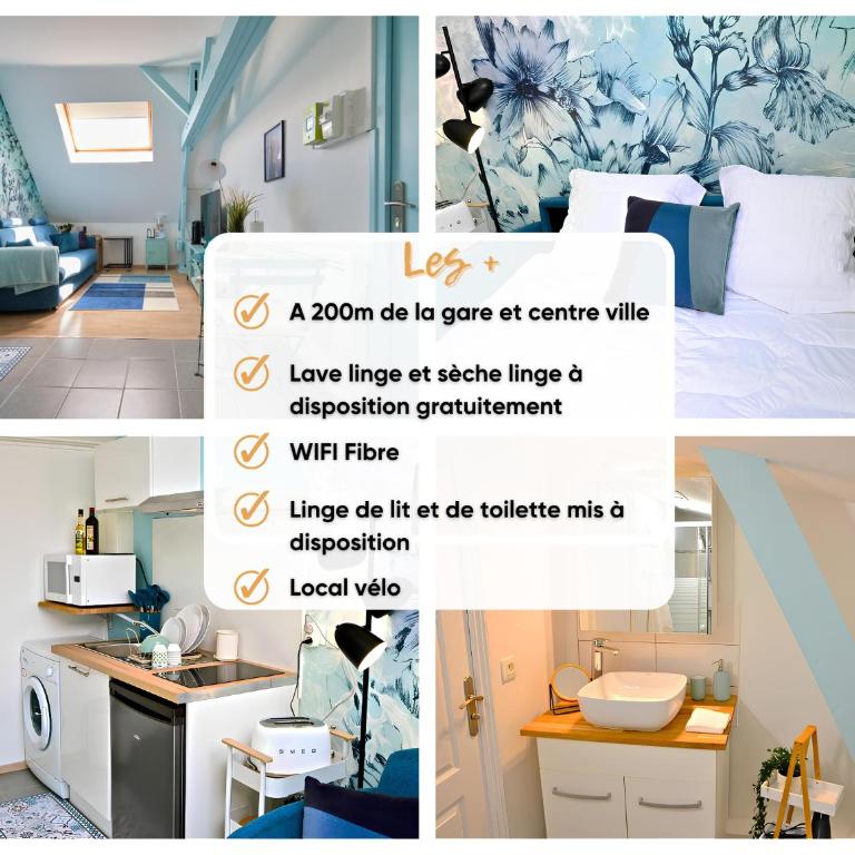 400m gare&centre ville, sèche linge, local vélo - Appartement - 6