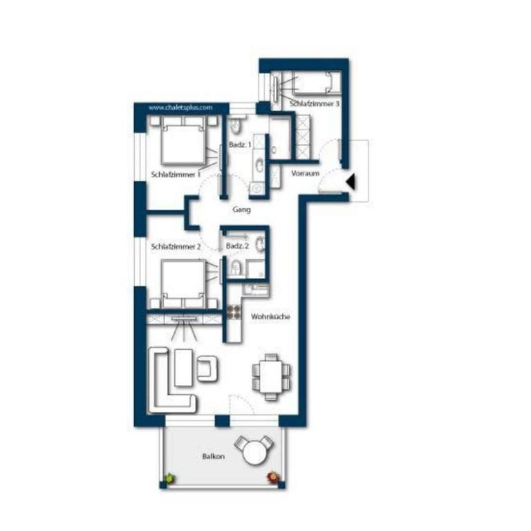 Appartement Pegasus Top 4 - Apartment mit 3 Schlafzimmern und Bergblick - 32