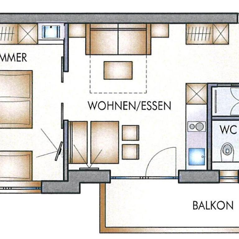 Portis Appartements - Appartamento con 1 Camera da letto con doccia - 7
