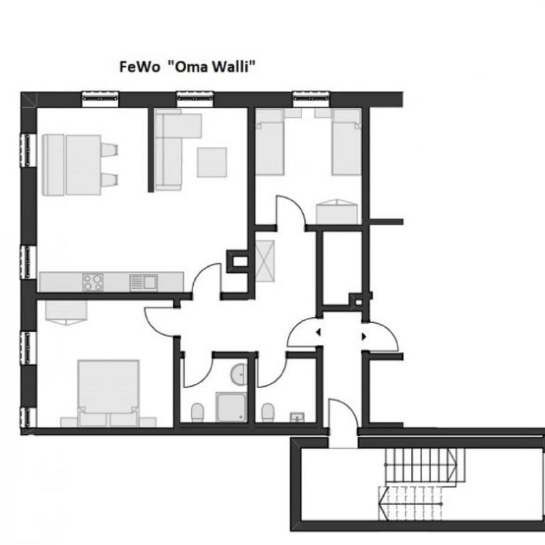 Landhof Gschwender - Apartment mit 2 Schlafzimmern - 8