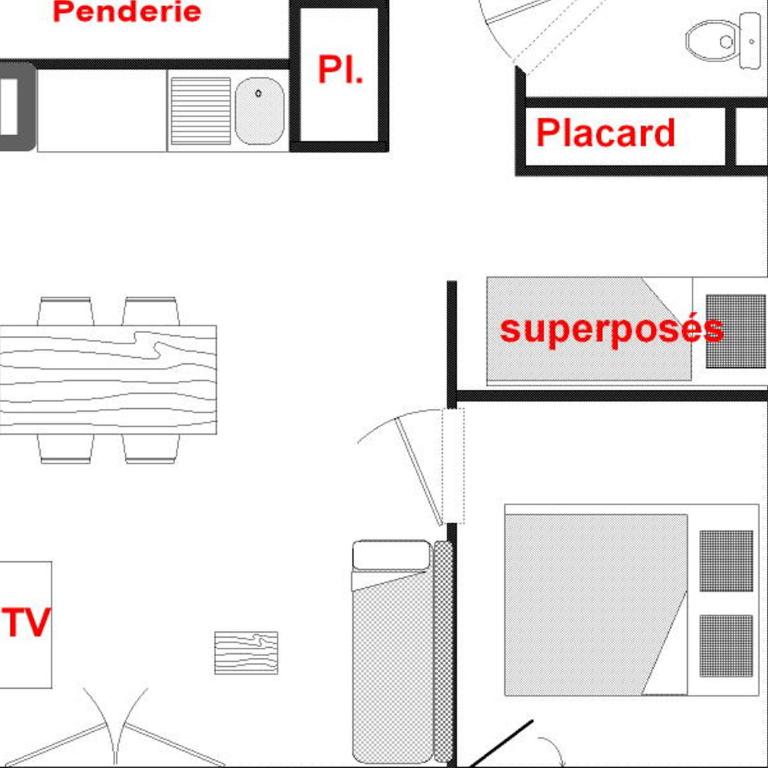 Appartement typique au pied des pistes avec balcon et parking - FR-1-505-45 - Apartamento (6 adultos) - 7