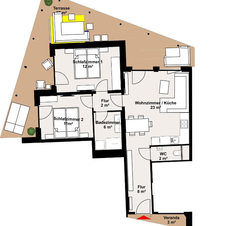 100 qm Penthouse, Self-Check-In, 2 Parkplätze - Penthouse-Apartment - 62