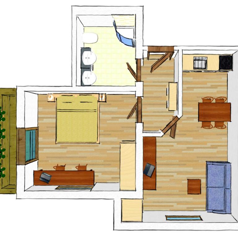 Pension am Rain - Apartment mit 1 Schlafzimmer und Balkon - 3