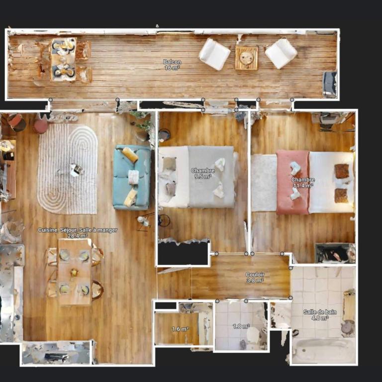 expat renting - Le Petit Mosaïque - Patte d'Oie - Wifi - Apartment mit 2 Schlafzimmern - 7