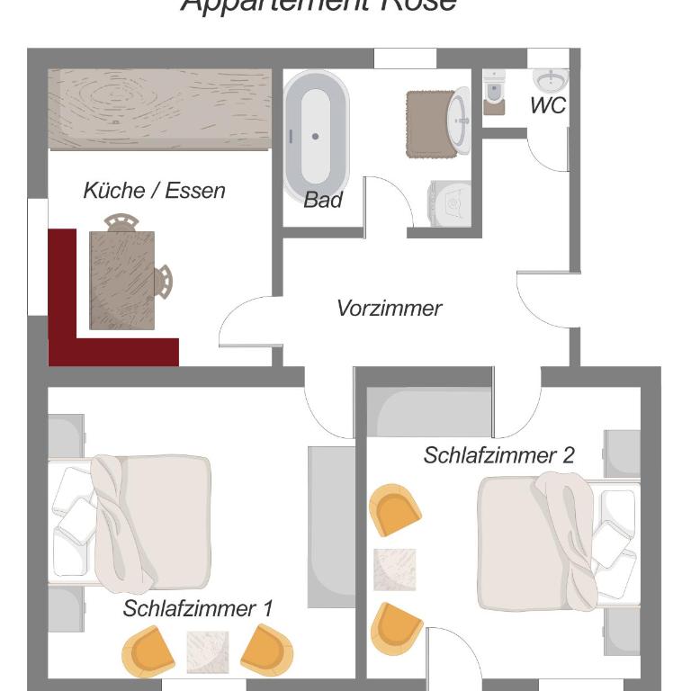 Landhaus Antonia - Apartment Nr. 2 mit 2 Schlafzimmern - 20
