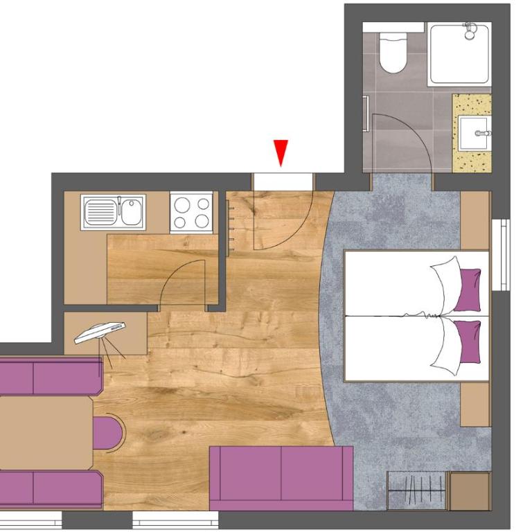 Apartments Schöne Aussicht - Studio-Apartment mit 1 Doppelbett - 10