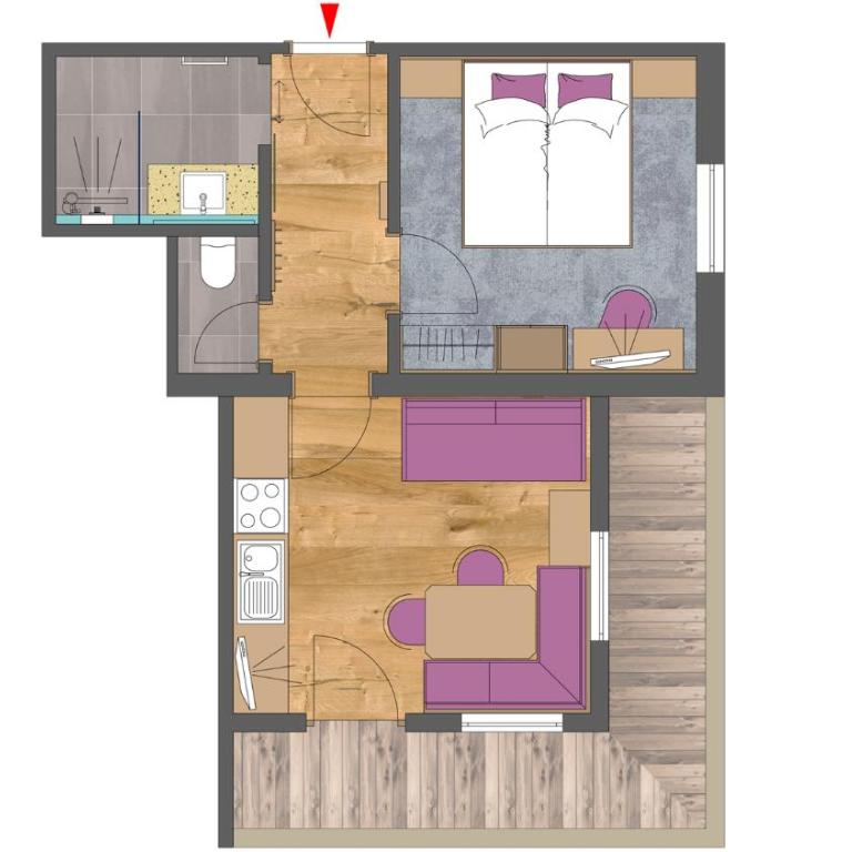Apartments Schöne Aussicht - Apartment mit 1 Schlafzimmer und Balkon - 13