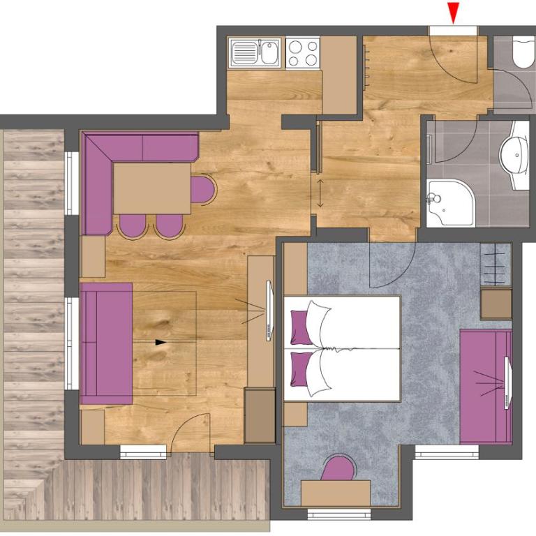 Apartments Schöne Aussicht - Superior Apartment mit 1 Schlafzimmer und Balkon - 15