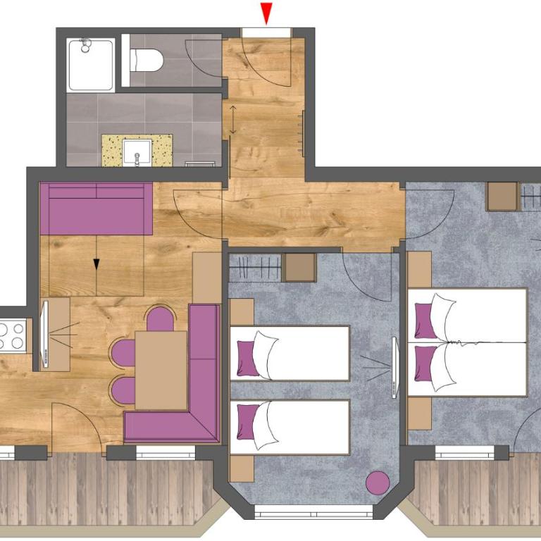 Apartments Schöne Aussicht - Deluxe Apartment mit Balkon und 2 Schlafzimmern - 15