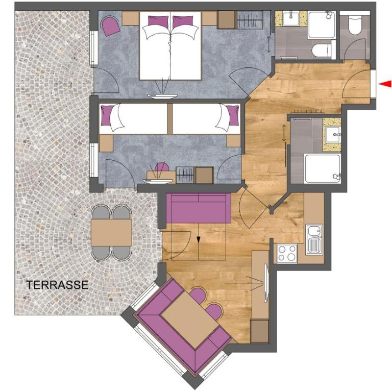 Apartments Schöne Aussicht - Apartment mit 2 Schlafzimmern und Terrasse - 17