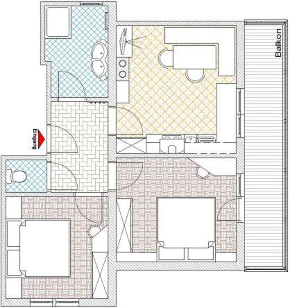 Gästehaus Bergruh - Apartment mit 2 Schlafzimmern - 1
