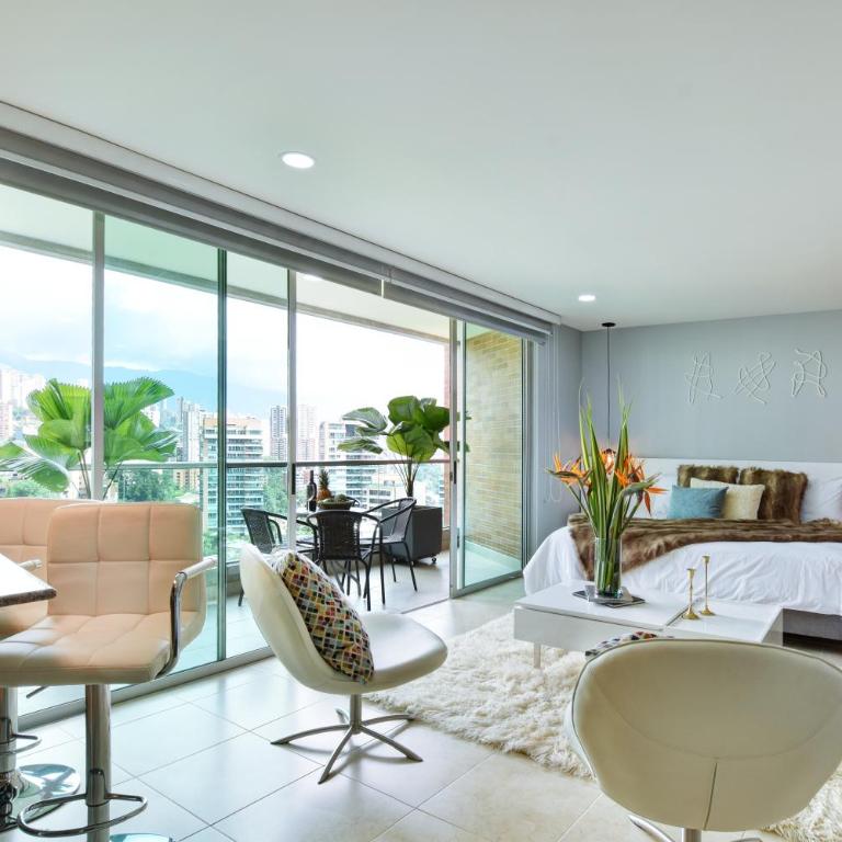 Blux Apartments Medellin - Apartamento de 1 Dormitorio con balcón y vistas a la ciudad - 5