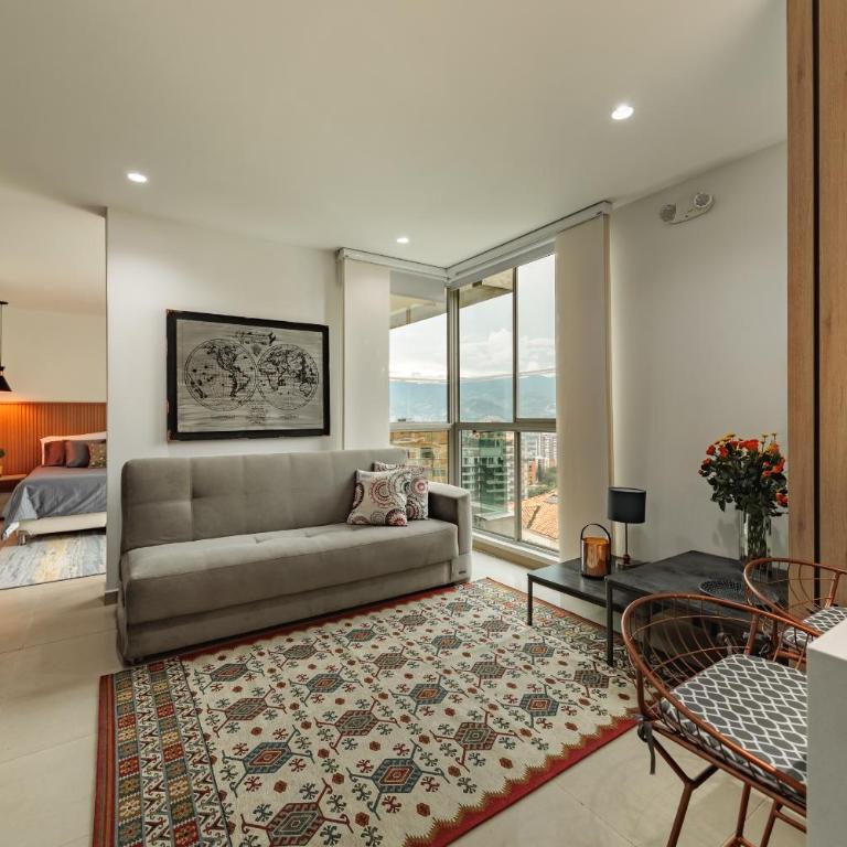 Blux Apartments Medellin - Apartamento de 1 dormitorio con balcón y vistas a la montaña - 2