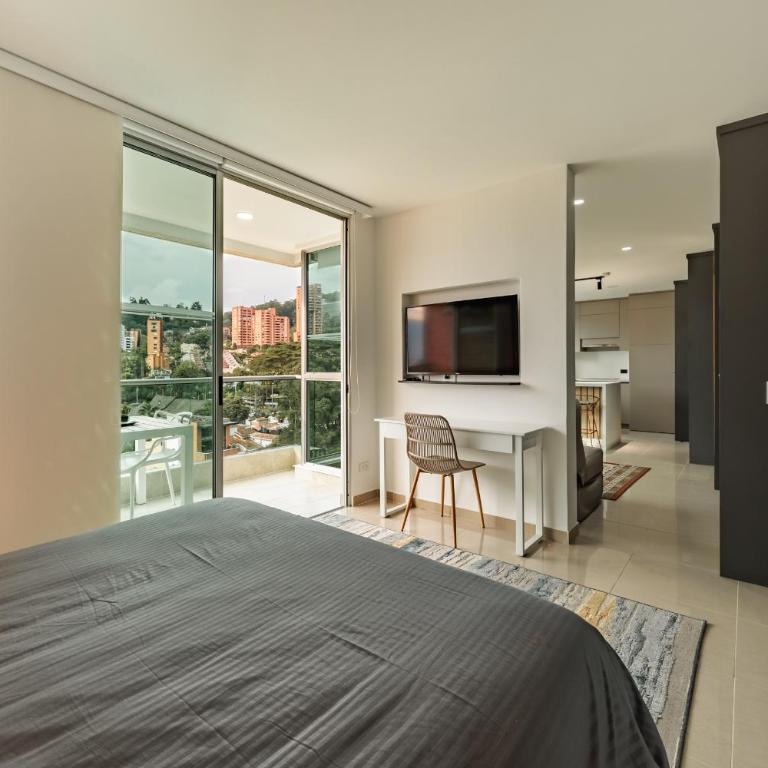Blux Apartments Medellin - Apartamento de 1 dormitorio con balcón y vistas a la montaña - 6