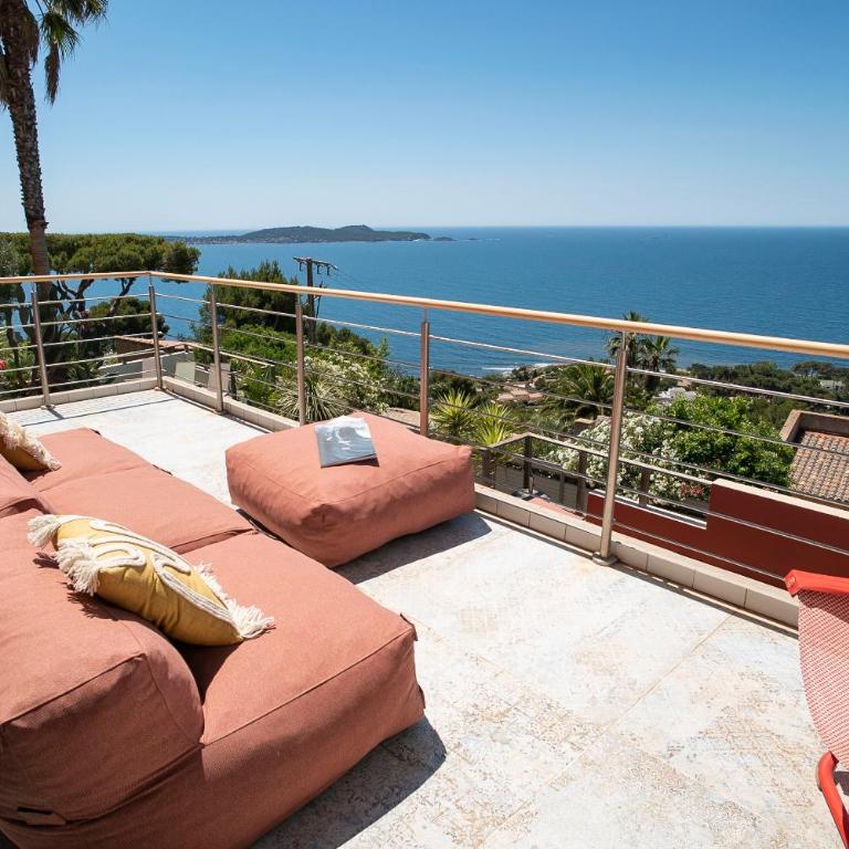 Provence Villa 11 Personnes vue mer Almanarre KiteSurf - Villa avec Piscine Privée - 56