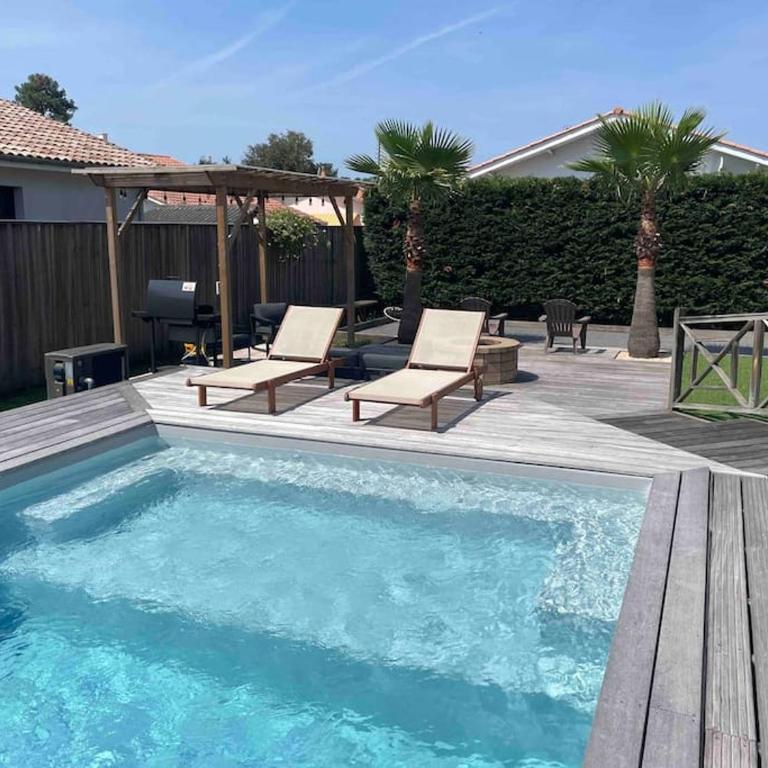 Villa de Cazaux, piscine chauffée pétanque billard - Villa - 72