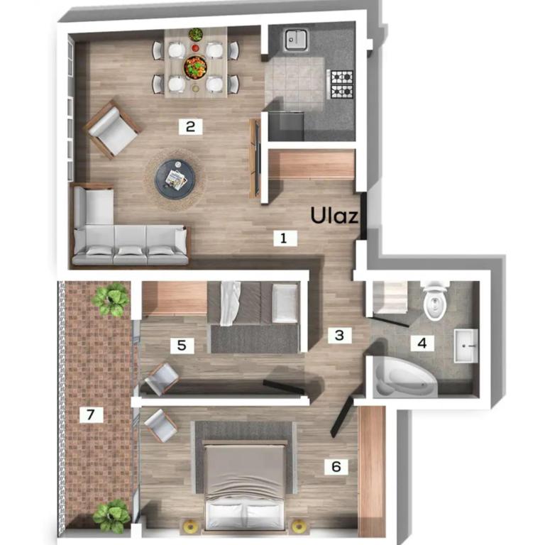 New apartment beach 240m Becici - Two-Bedroom Apartment - 15