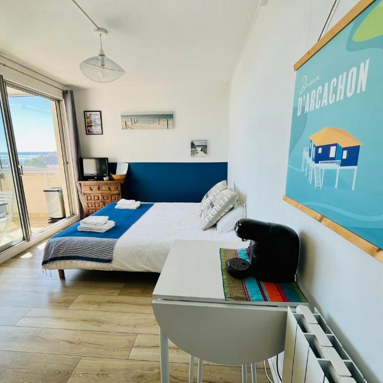 Studio vue mer-port Arcachon - Studio Lit Queen-Size de Luxe - 8