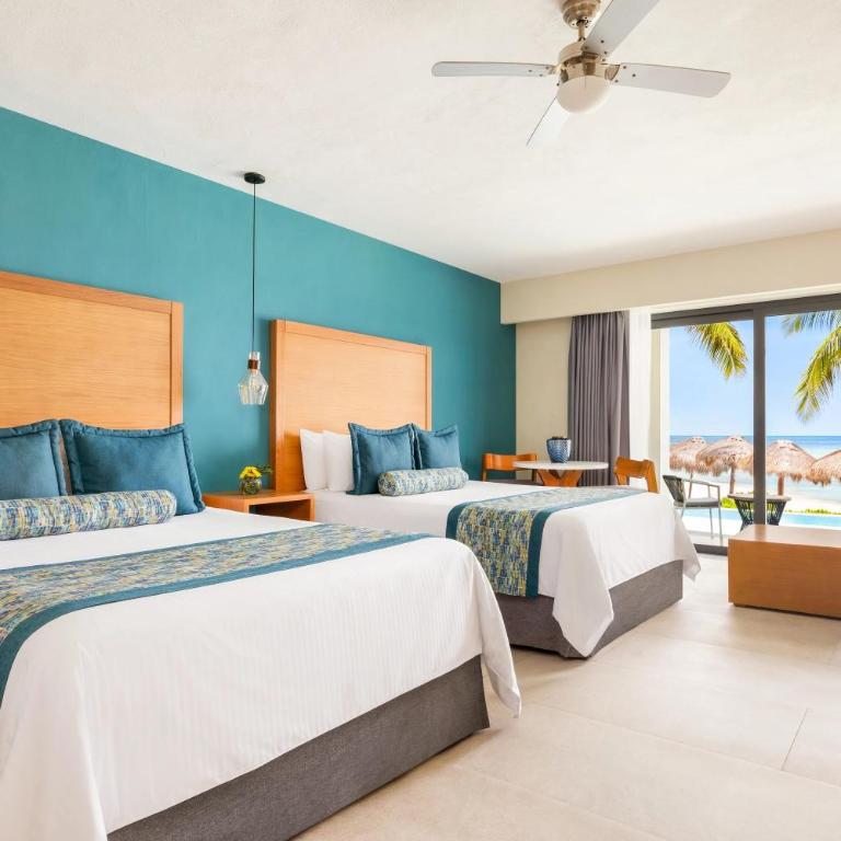 Dreams Cozumel Cape Resort & Spa - Suite Junior Preferred Club con acceso directo a la playa y camas dobles - 5